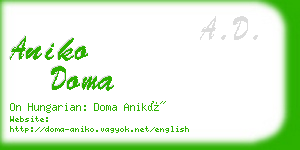 aniko doma business card